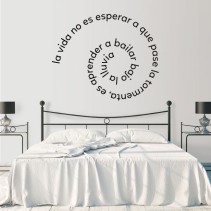 Vinilos decorativos frases espiral bailar bajo la lluvia